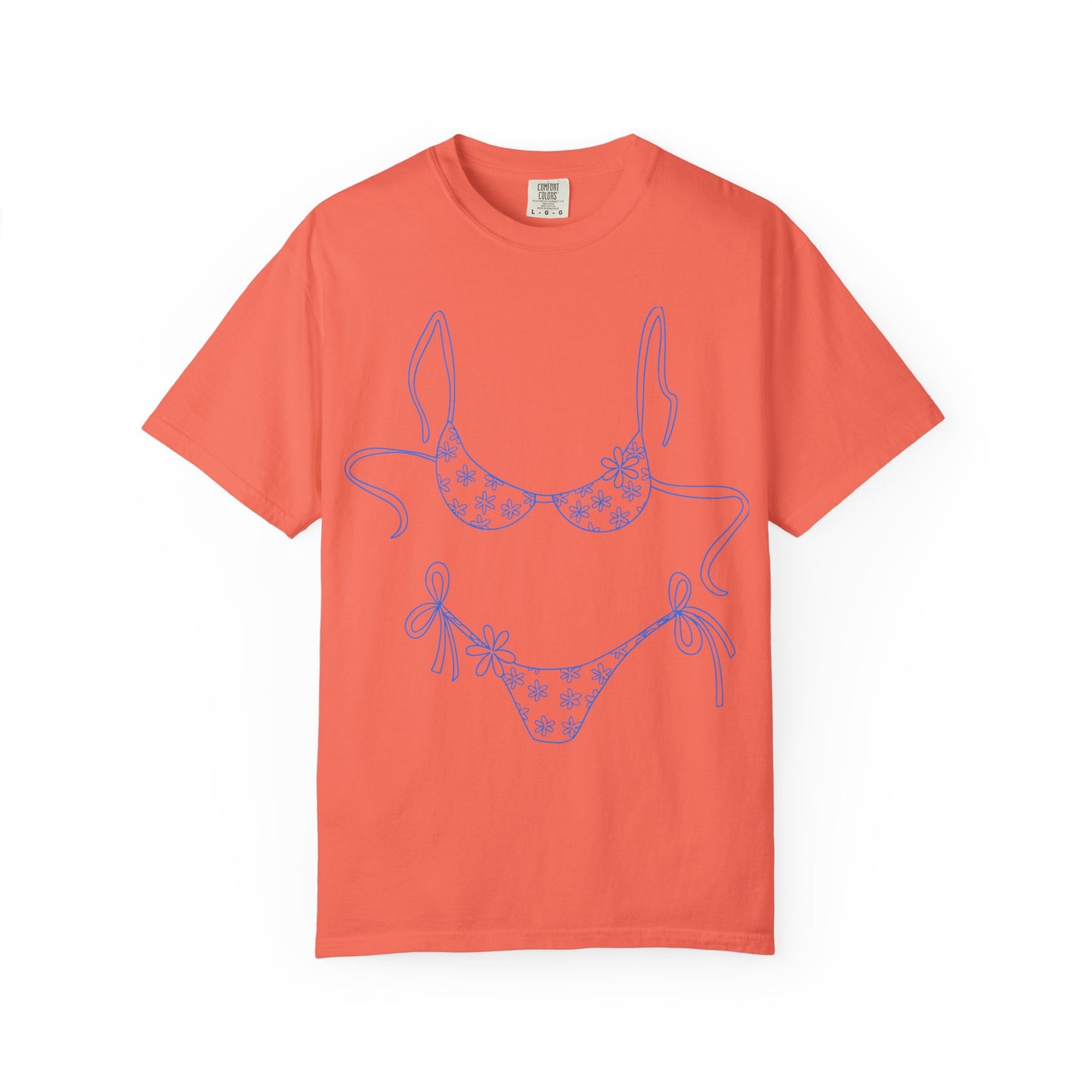 Bikini Line Art T-Shirt — Floral Outline Graphic Tee