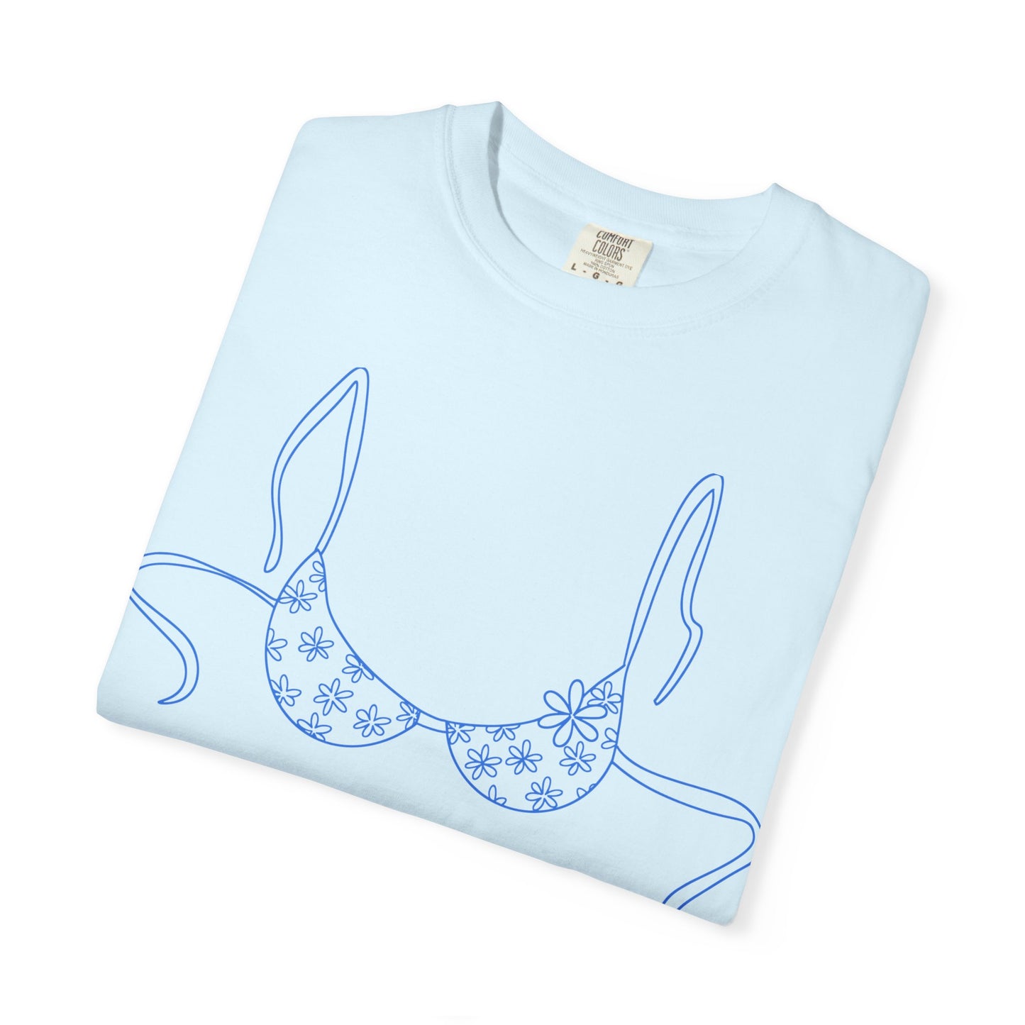 Bikini Line Art T-Shirt — Floral Outline Graphic Tee