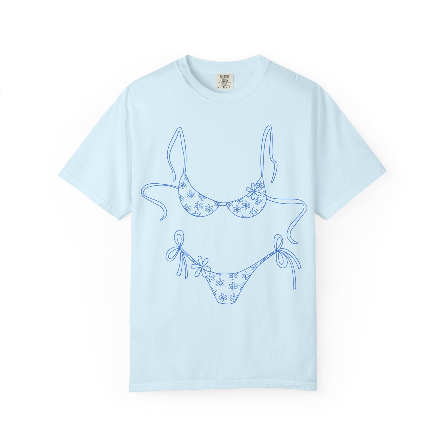 Bikini Line Art T-Shirt — Floral Outline Graphic Tee