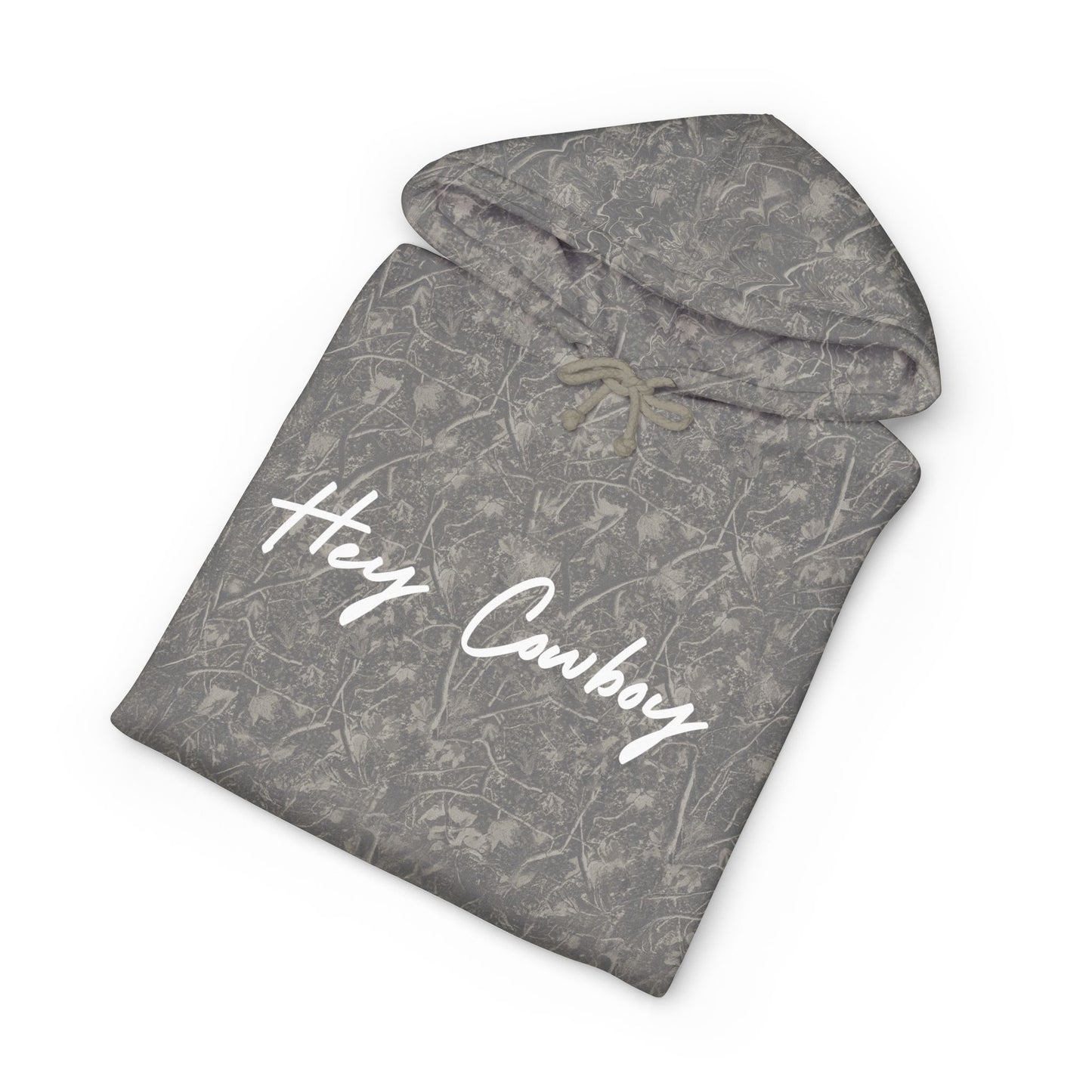 Hey Cowboy Hoodie — Vintage Gray Allover Camo Pullover