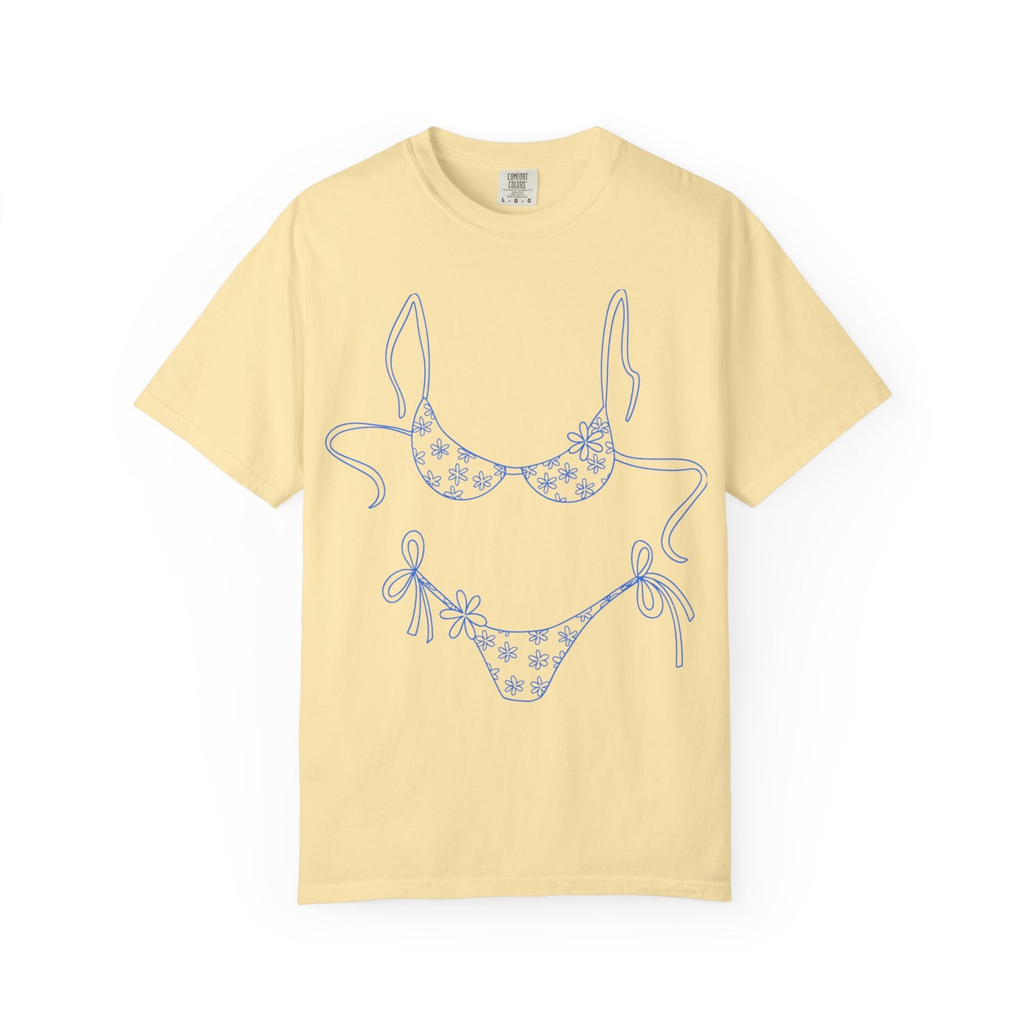 Bikini Line Art T-Shirt — Floral Outline Graphic Tee