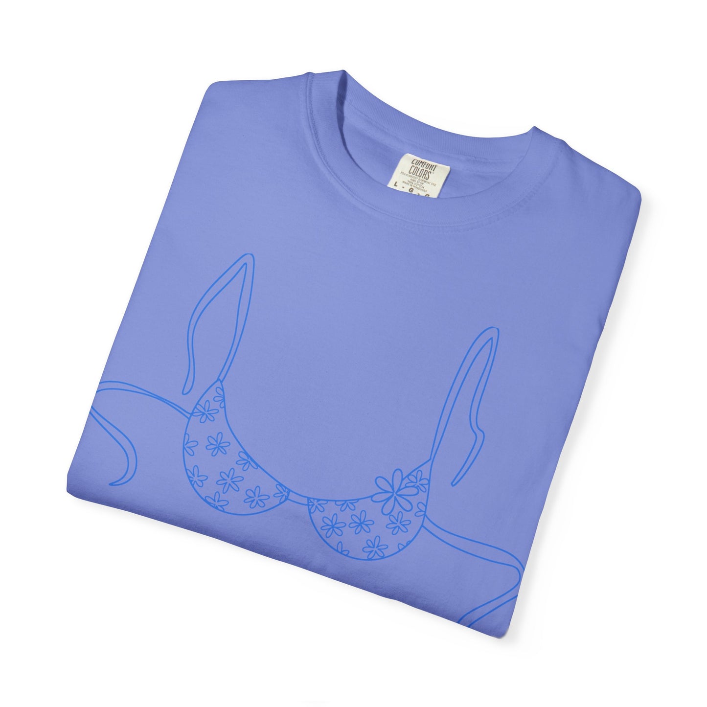 Bikini Line Art T-Shirt — Floral Outline Graphic Tee