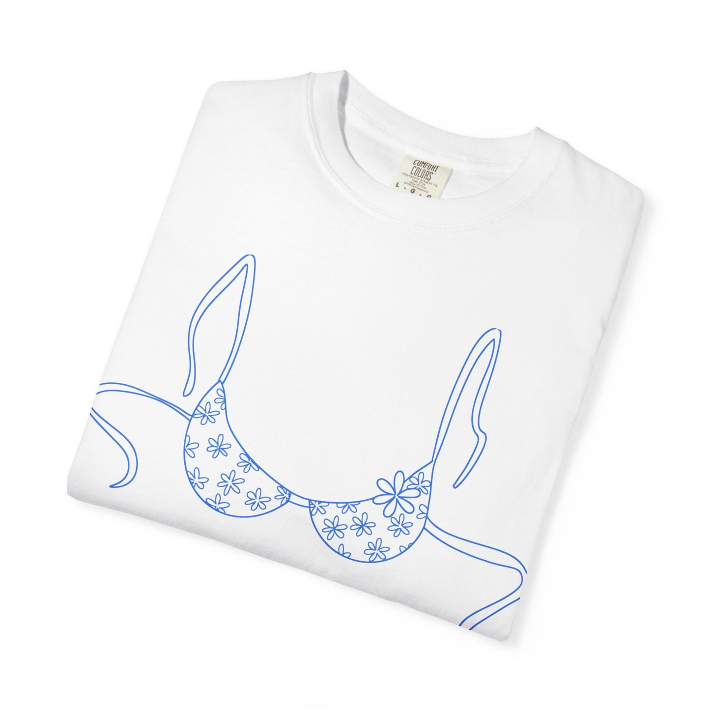 Bikini Line Art T-Shirt — Floral Outline Graphic Tee