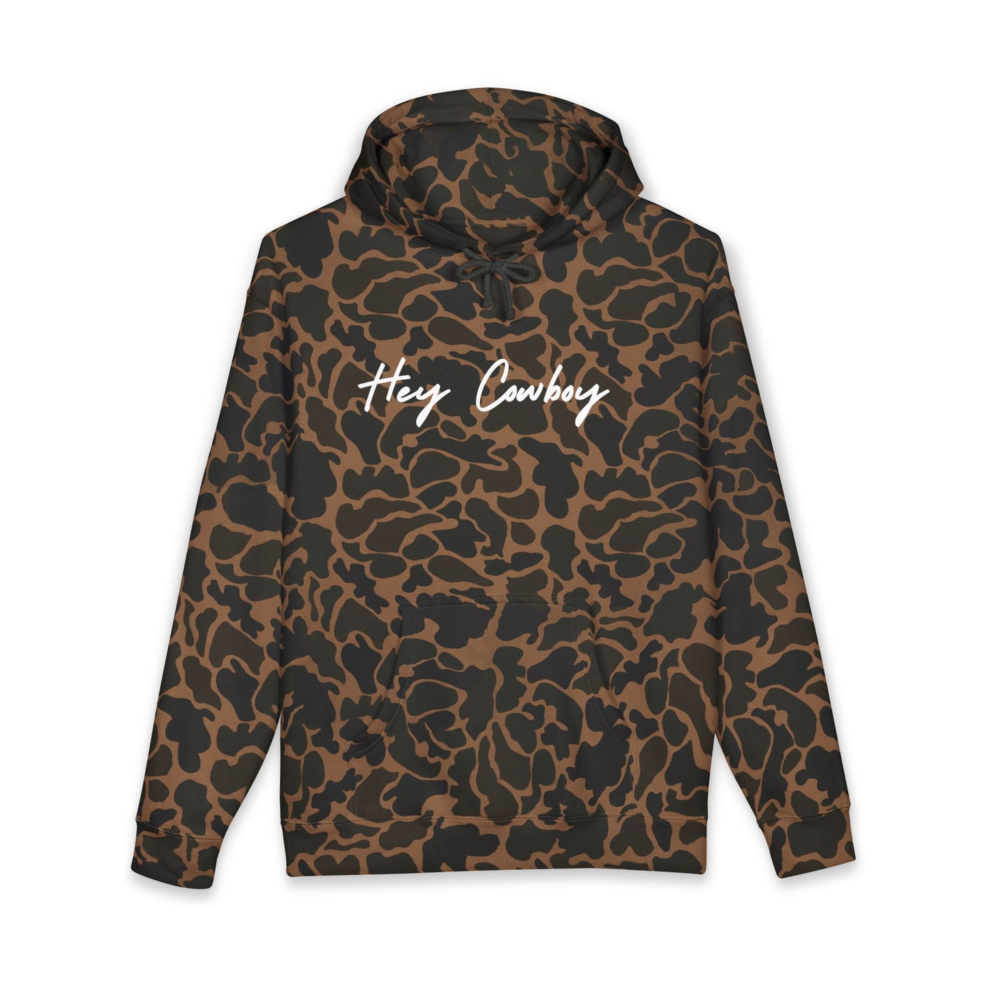 Hey Cowboy Hoodie — Vintage Gray Allover Camo Pullover