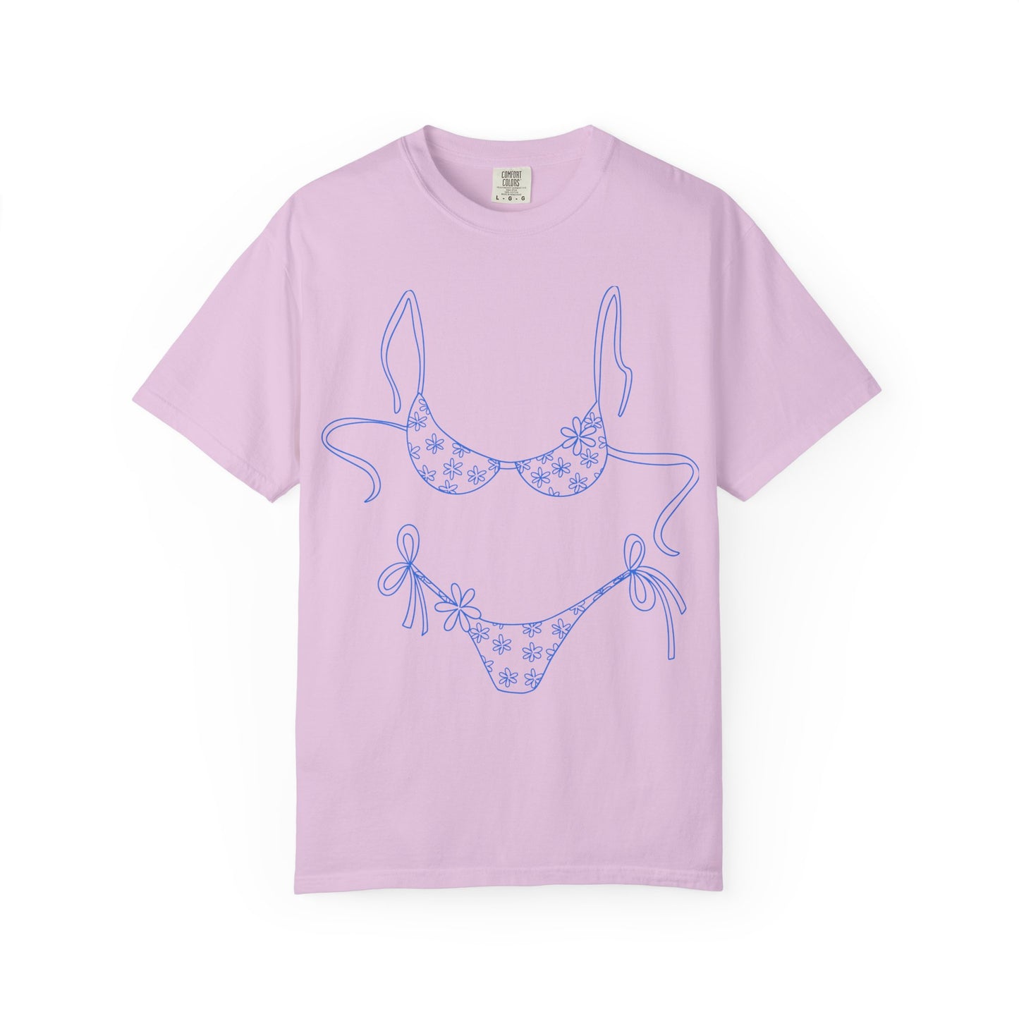 Bikini Line Art T-Shirt — Floral Outline Graphic Tee