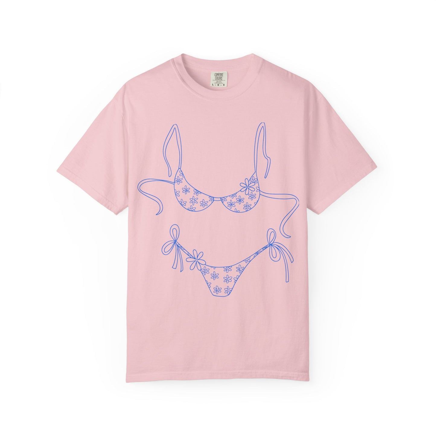 Bikini Line Art T-Shirt — Floral Outline Graphic Tee