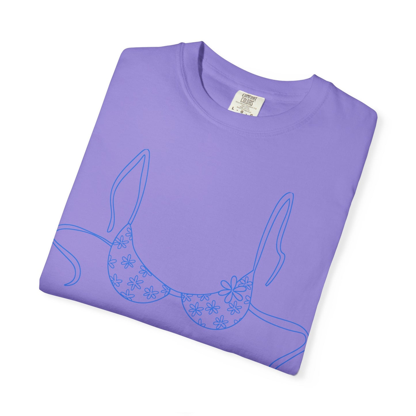 Bikini Line Art T-Shirt — Floral Outline Graphic Tee
