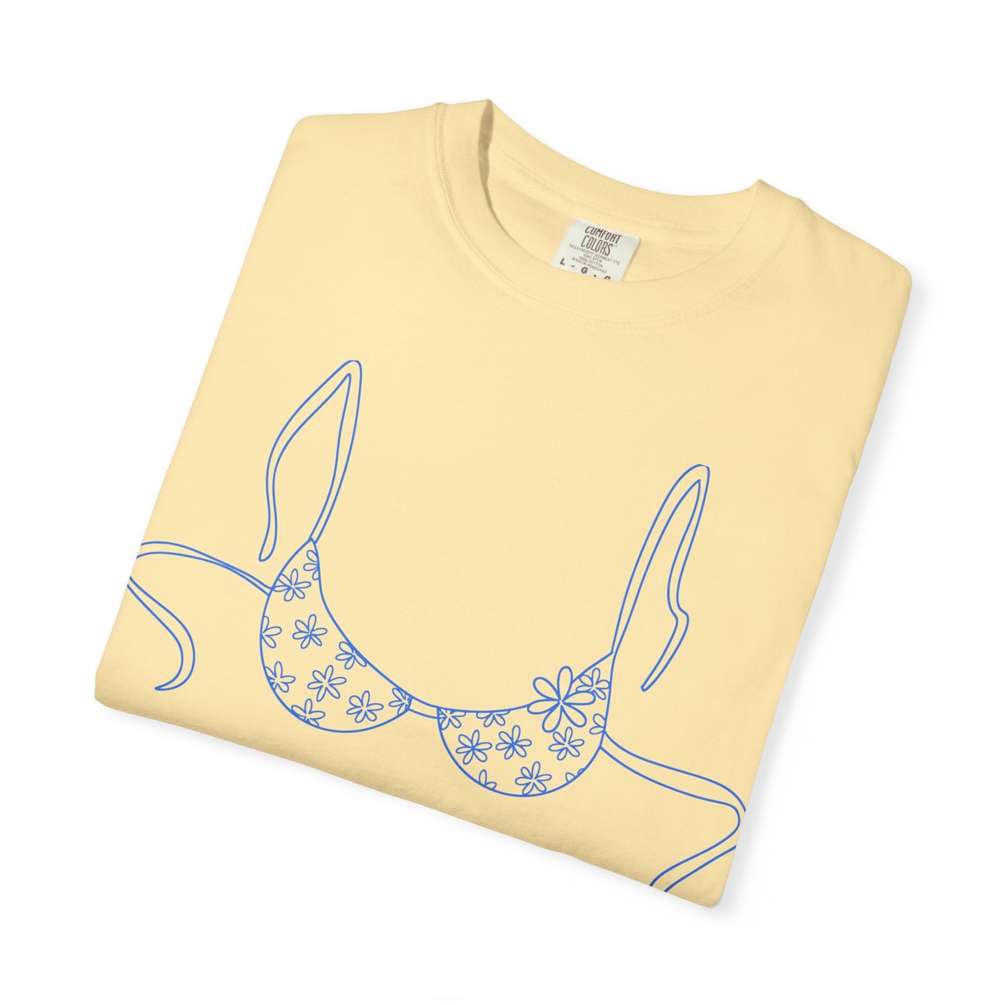 Bikini Line Art T-Shirt — Floral Outline Graphic Tee