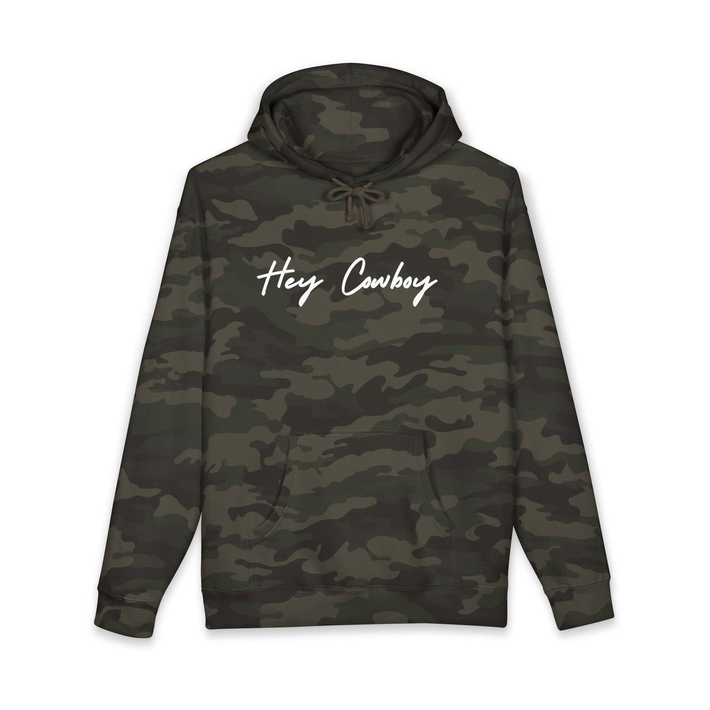 Hey Cowboy Hoodie — Vintage Gray Allover Camo Pullover
