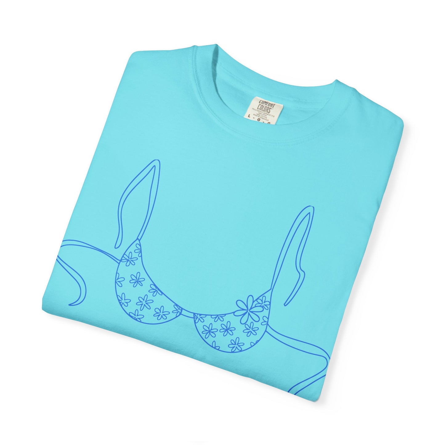 Bikini Line Art T-Shirt — Floral Outline Graphic Tee
