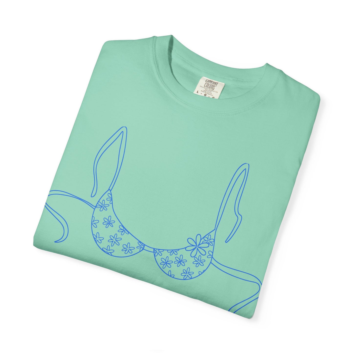 Bikini Line Art T-Shirt — Floral Outline Graphic Tee