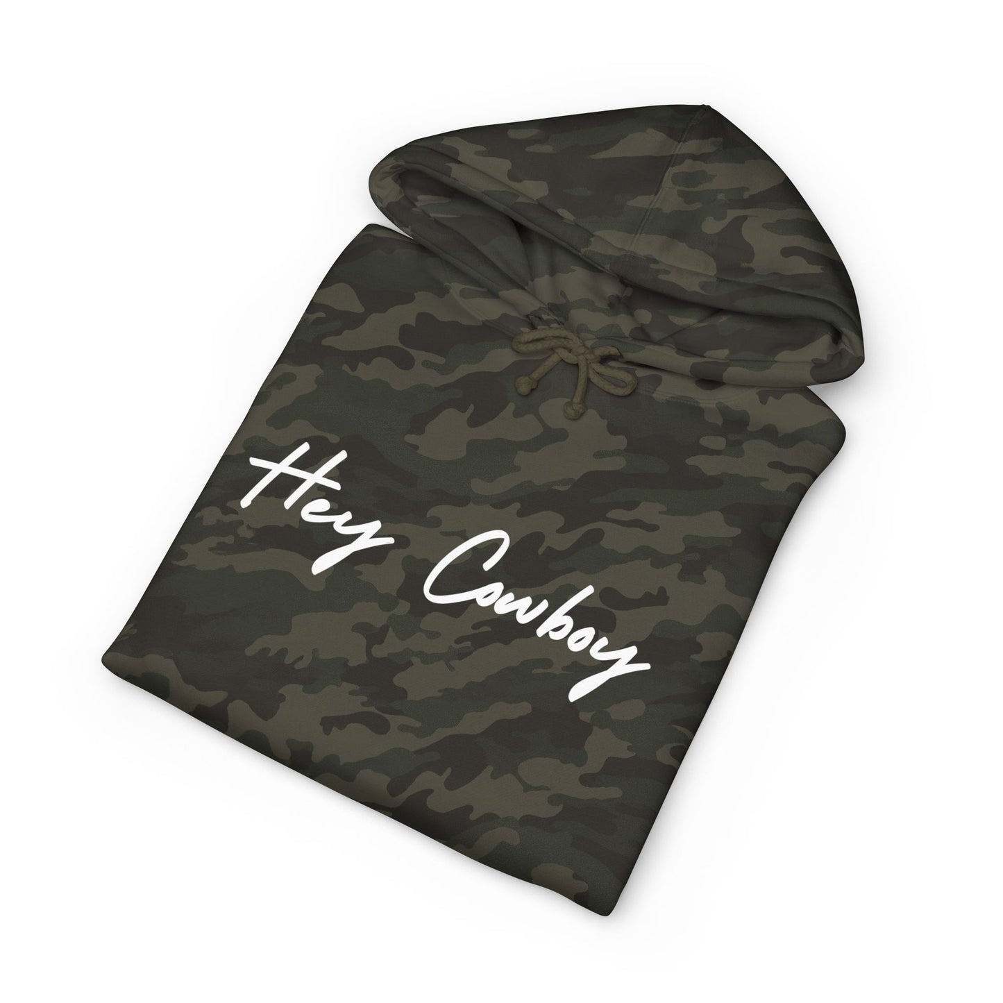 Hey Cowboy Hoodie — Vintage Gray Allover Camo Pullover