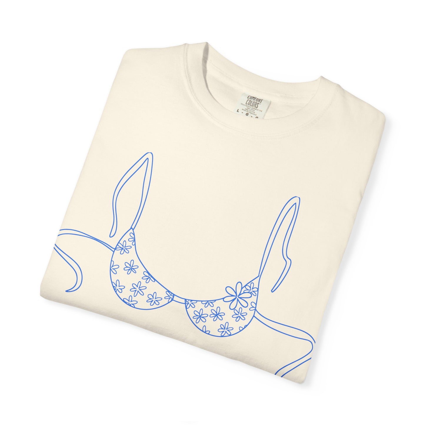Bikini Line Art T-Shirt — Floral Outline Graphic Tee