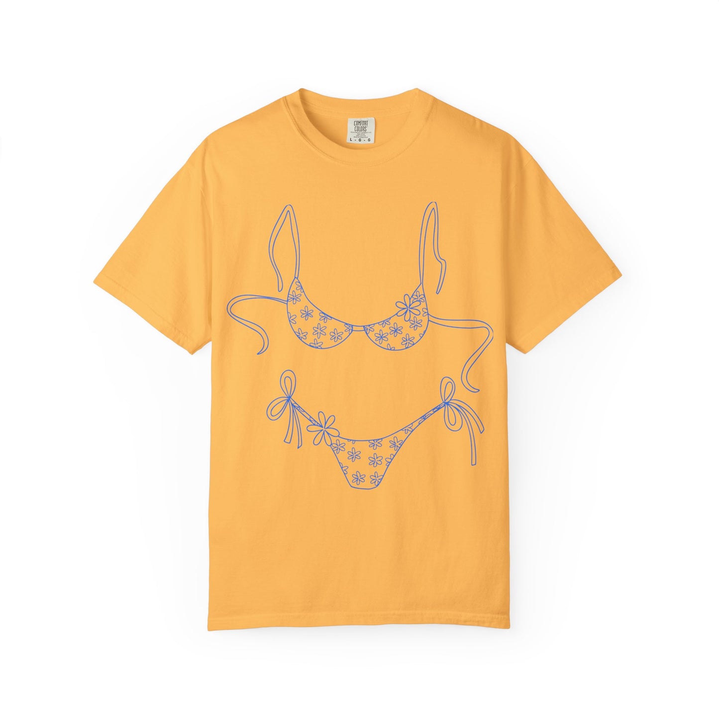 Bikini Line Art T-Shirt — Floral Outline Graphic Tee