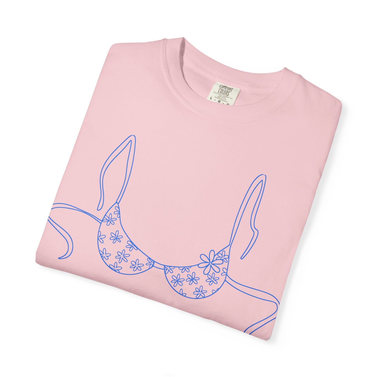 Bikini Line Art T-Shirt — Floral Outline Graphic Tee