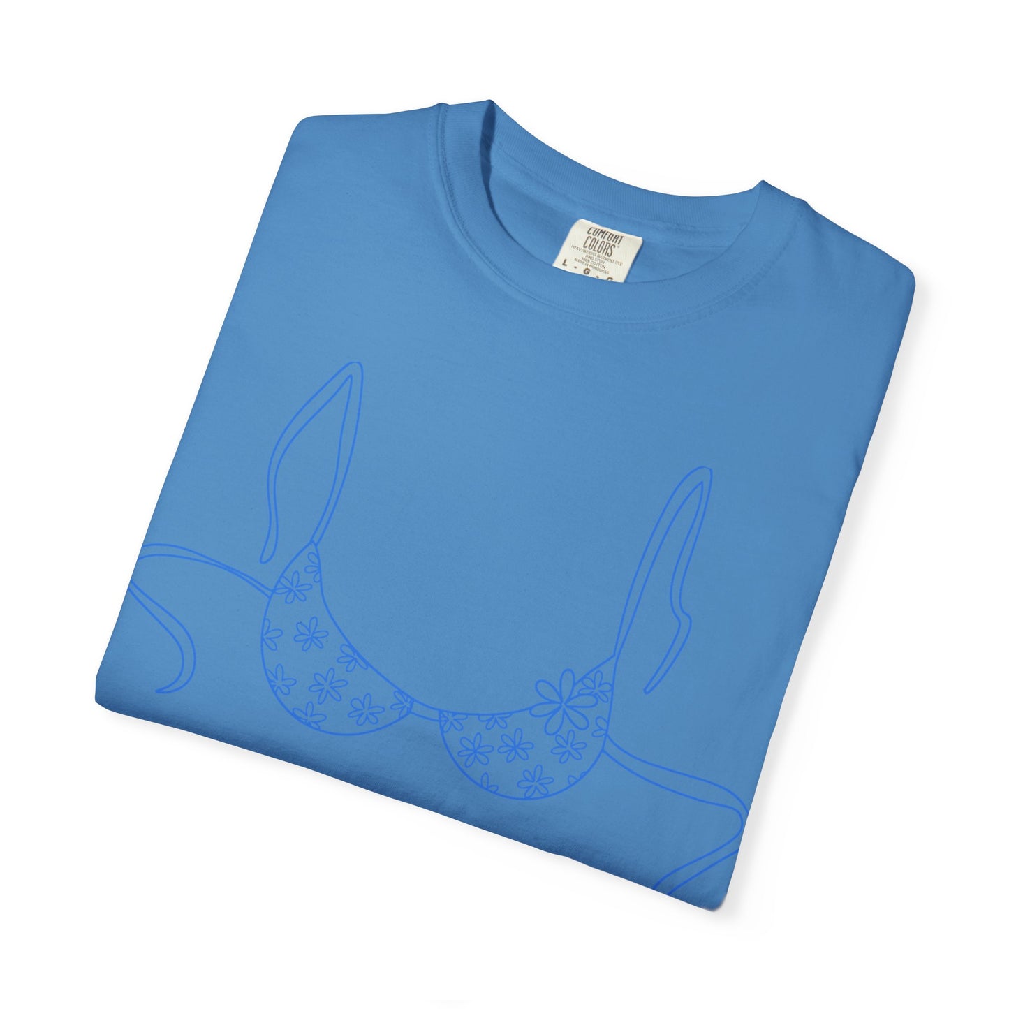 Bikini Line Art T-Shirt — Floral Outline Graphic Tee