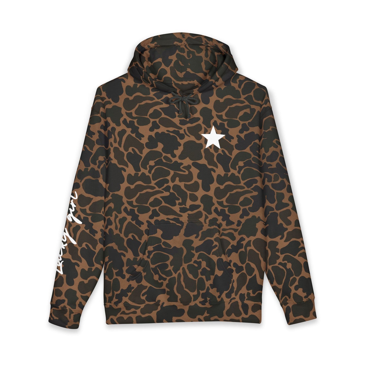 Horse lucky girl Hoodie — Vintage Gray Allover Camo Pullover